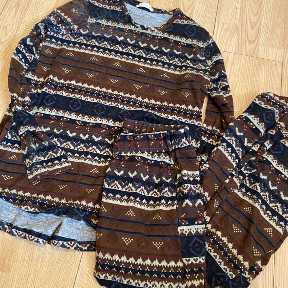 Show Me Your MuMu Brown and Blue Pajama Set